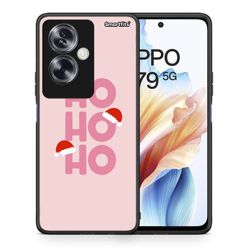 Θήκη Oppo A79 / A2 Xmas Ho Ho Ho από τη Smartfits με σχέδιο στο πίσω μέρος και μαύρο περίβλημα | Oppo A79 / A2 Xmas Ho Ho Ho case with colorful back and black bezels