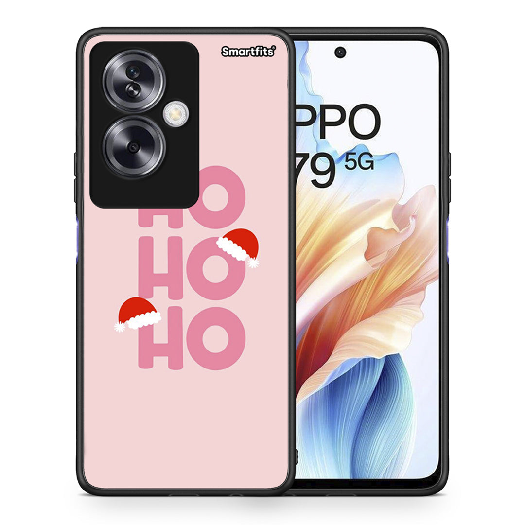 Θήκη Oppo A79 / A2 Xmas Ho Ho Ho από τη Smartfits με σχέδιο στο πίσω μέρος και μαύρο περίβλημα | Oppo A79 / A2 Xmas Ho Ho Ho case with colorful back and black bezels