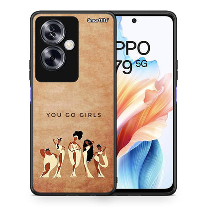 Θήκη Oppo A79 / A2 You Go Girl από τη Smartfits με σχέδιο στο πίσω μέρος και μαύρο περίβλημα | Oppo A79 / A2 You Go Girl case with colorful back and black bezels