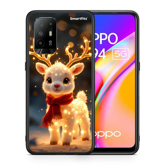Θήκη Oppo A94 5G Christmas Cutie από τη Smartfits με σχέδιο στο πίσω μέρος και μαύρο περίβλημα | Oppo A94 5G Christmas Cutie case with colorful back and black bezels