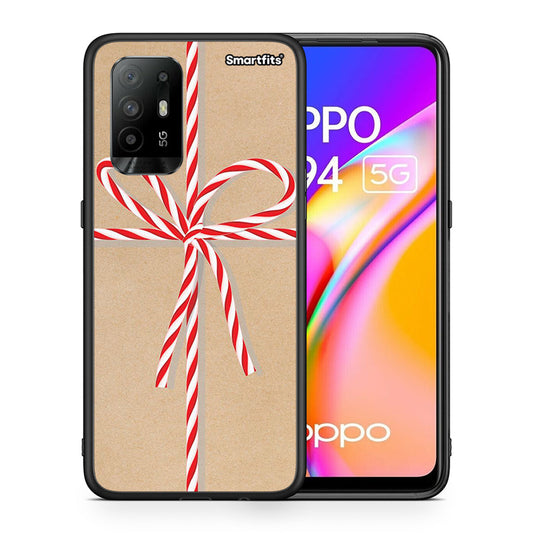 Θήκη Oppo A94 5G Christmas Gift από τη Smartfits με σχέδιο στο πίσω μέρος και μαύρο περίβλημα | Oppo A94 5G Christmas Gift case with colorful back and black bezels