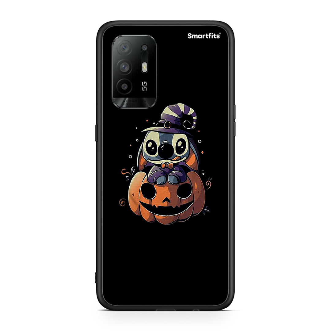 Oppo A94 5G Halloween Stitch θήκη από τη Smartfits με σχέδιο στο πίσω μέρος και μαύρο περίβλημα | Smartphone case with colorful back and black bezels by Smartfits