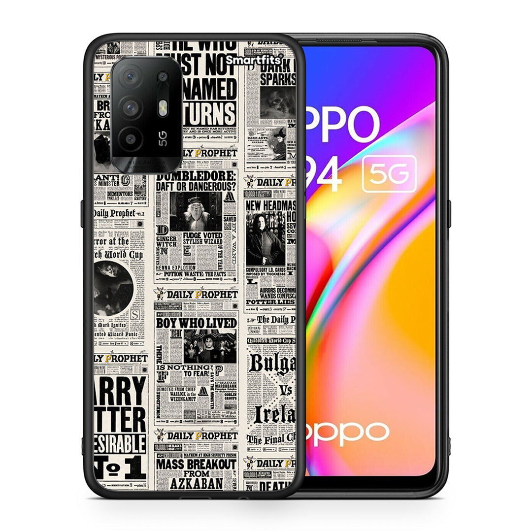 Θήκη Oppo A94 5G Harry Paper από τη Smartfits με σχέδιο στο πίσω μέρος και μαύρο περίβλημα | Oppo A94 5G Harry Paper case with colorful back and black bezels