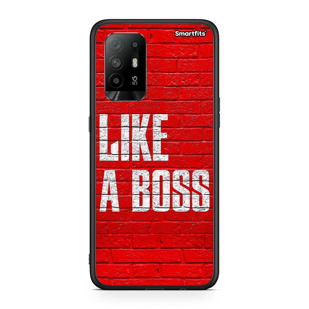 Oppo A94 5G Like A Boss θήκη από τη Smartfits με σχέδιο στο πίσω μέρος και μαύρο περίβλημα | Smartphone case with colorful back and black bezels by Smartfits