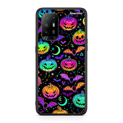 Oppo A94 5G Neon Halloween θήκη από τη Smartfits με σχέδιο στο πίσω μέρος και μαύρο περίβλημα | Smartphone case with colorful back and black bezels by Smartfits