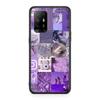 Thumbnail for Oppo A94 5G Purple Aesthetic Collage θήκη από τη Smartfits με σχέδιο στο πίσω μέρος και μαύρο περίβλημα | Smartphone case with colorful back and black bezels by Smartfits