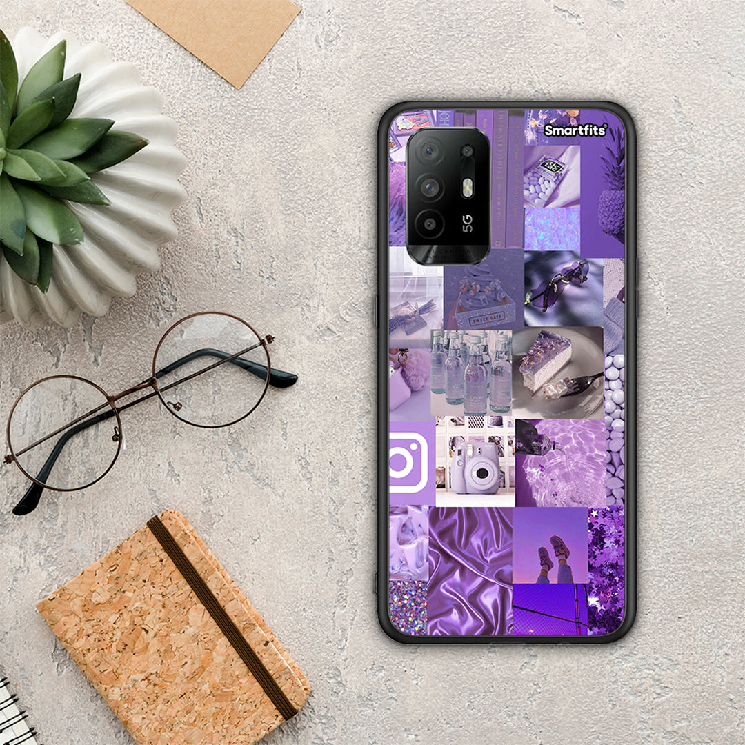 Purple Aesthetic Collage - Oppo A94 5G / F19 Pro / Reno5 Lite θήκη