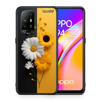 Thumbnail for Θήκη Oppo A94 5G Yellow Daisies από τη Smartfits με σχέδιο στο πίσω μέρος και μαύρο περίβλημα | Oppo A94 5G Yellow Daisies case with colorful back and black bezels