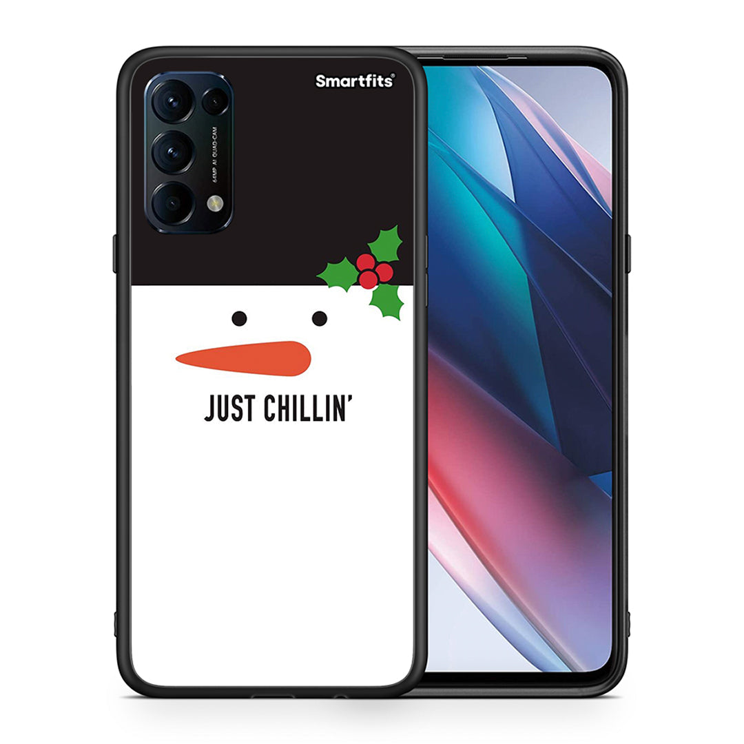Θήκη Oppo Find X3 Lite / Reno 5 5G / Reno 5 4G Christmas Chillin από τη Smartfits με σχέδιο στο πίσω μέρος και μαύρο περίβλημα | Oppo Find X3 Lite / Reno 5 5G / Reno 5 4G Christmas Chillin case with colorful back and black bezels