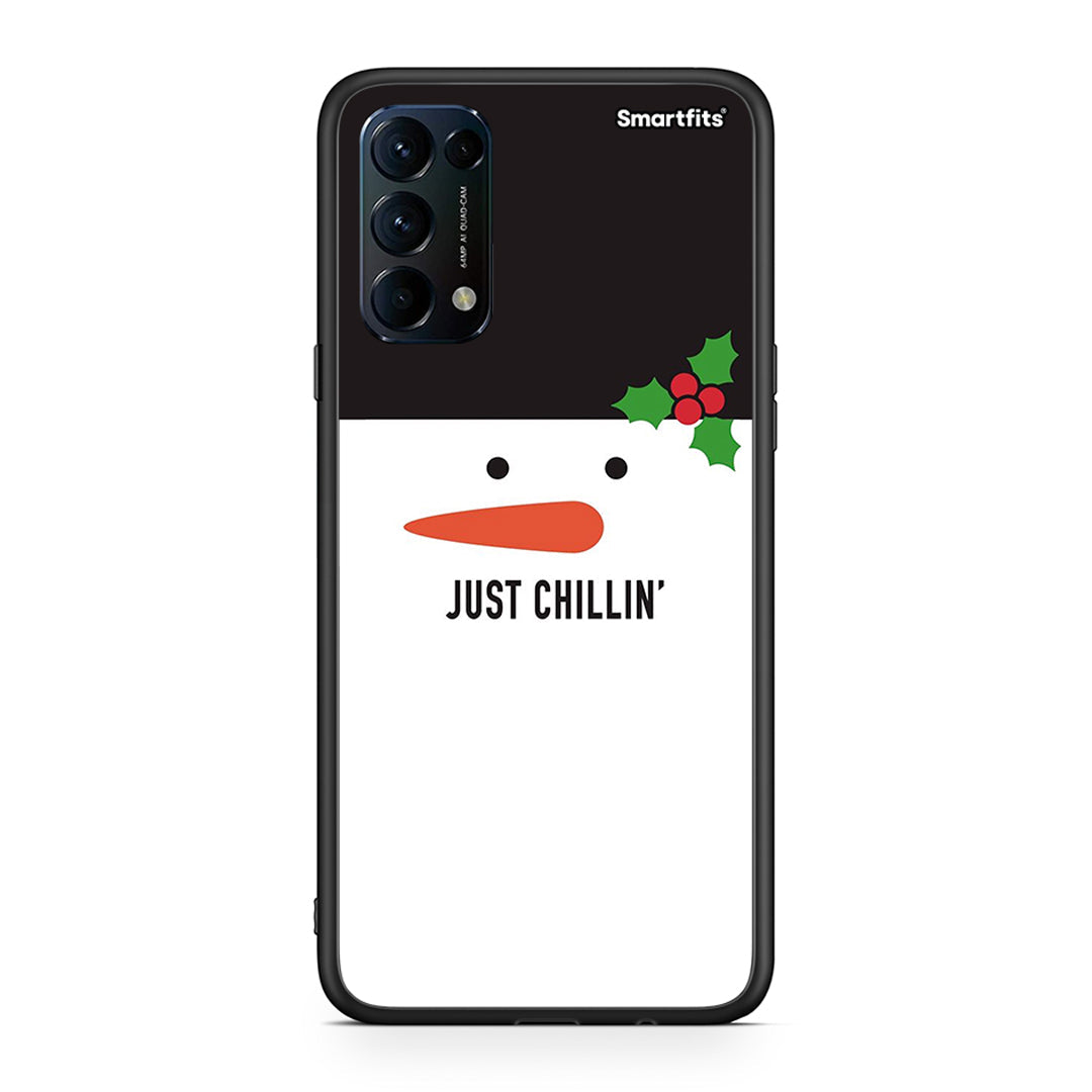 Oppo Find X3 Lite / Reno 5 5G / Reno 5 4G Christmas Chillin θήκη από τη Smartfits με σχέδιο στο πίσω μέρος και μαύρο περίβλημα | Smartphone case with colorful back and black bezels by Smartfits