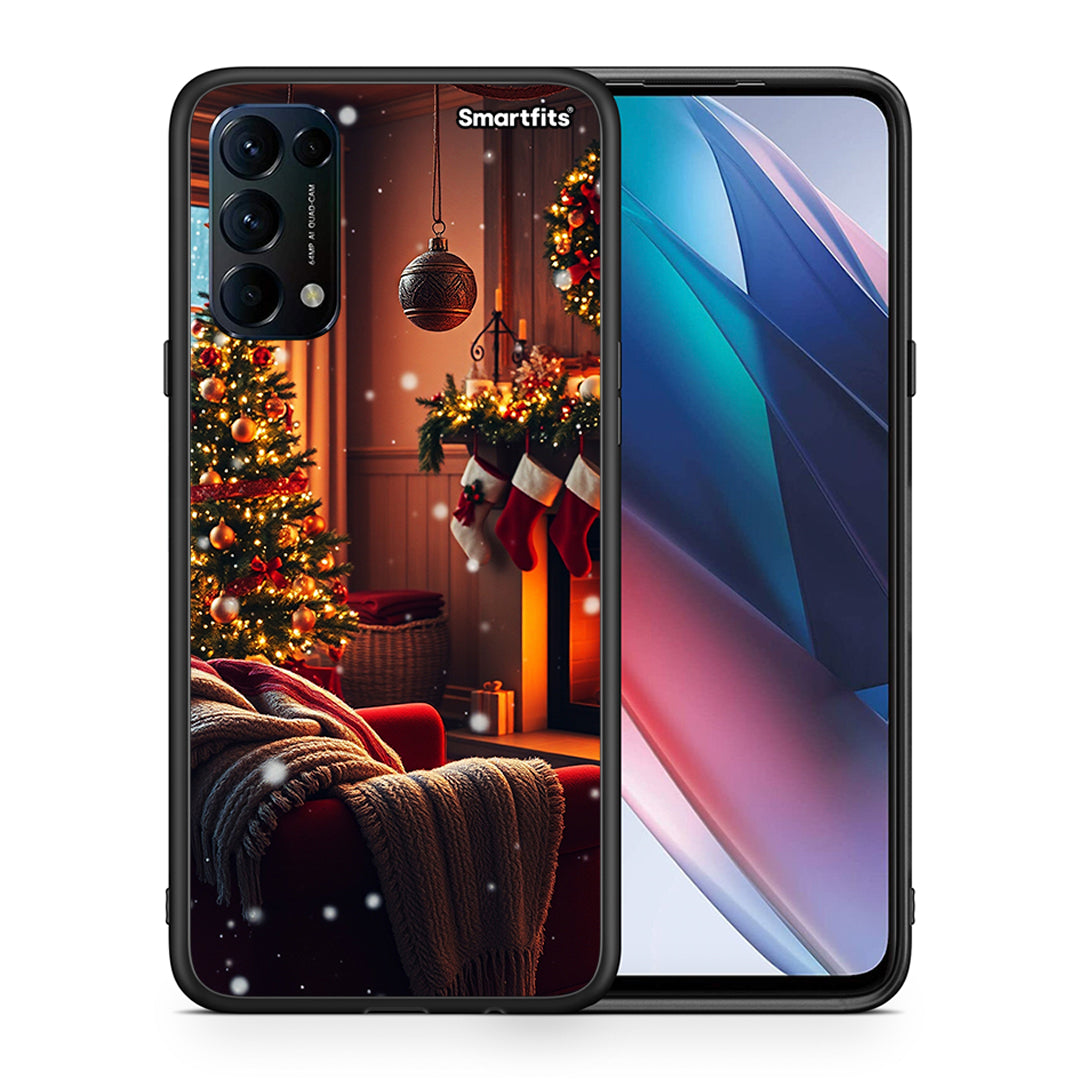 Θήκη Oppo Find X3 Lite / Reno 5 5G / Reno 5 4G Home For Christmas από τη Smartfits με σχέδιο στο πίσω μέρος και μαύρο περίβλημα | Oppo Find X3 Lite / Reno 5 5G / Reno 5 4G Home For Christmas case with colorful back and black bezels