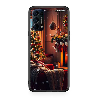 Oppo Find X3 Lite / Reno 5 5G / Reno 5 4G Home For Christmas θήκη από τη Smartfits με σχέδιο στο πίσω μέρος και μαύρο περίβλημα | Smartphone case with colorful back and black bezels by Smartfits