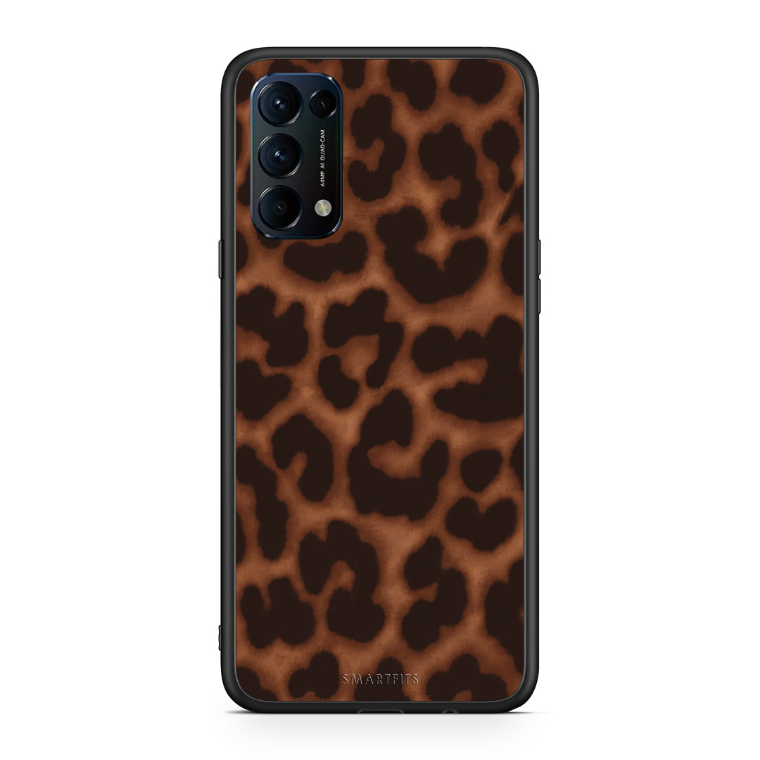 Θήκη Oppo Find X3 Lite / Reno 5 5G / Reno 5 4G Leopard Print Dark Brown από τη Smartfits με σχέδιο στο πίσω μέρος και μαύρο περίβλημα | Oppo Find X3 Lite / Reno 5 5G / Reno 5 4G Leopard Print Dark Brown case with colorful back and black bezels