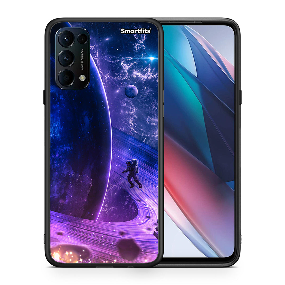 Θήκη Oppo Find X3 Lite / Reno 5 5G / Reno 5 4G Lost Astronaut από τη Smartfits με σχέδιο στο πίσω μέρος και μαύρο περίβλημα | Oppo Find X3 Lite / Reno 5 5G / Reno 5 4G Lost Astronaut case with colorful back and black bezels