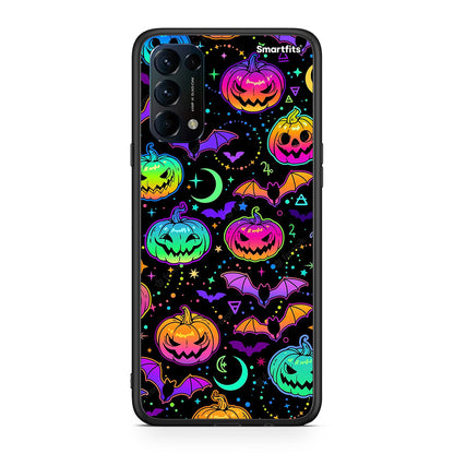 Oppo Find X3 Lite / Reno 5 5G / Reno 5 4G Neon Halloween θήκη από τη Smartfits με σχέδιο στο πίσω μέρος και μαύρο περίβλημα | Smartphone case with colorful back and black bezels by Smartfits