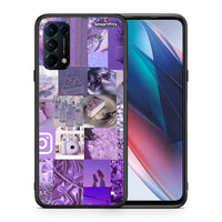 Thumbnail for Θήκη Oppo Find X3 Lite / Reno 5 5G / Reno 5 4G Purple Aesthetic Collage από τη Smartfits με σχέδιο στο πίσω μέρος και μαύρο περίβλημα | Oppo Find X3 Lite / Reno 5 5G / Reno 5 4G Purple Aesthetic Collage case with colorful back and black bezels