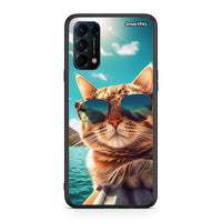 Thumbnail for Oppo Find X3 Lite / Reno 5 5G / Reno 5 4G Summer Cat θήκη από τη Smartfits με σχέδιο στο πίσω μέρος και μαύρο περίβλημα | Smartphone case with colorful back and black bezels by Smartfits