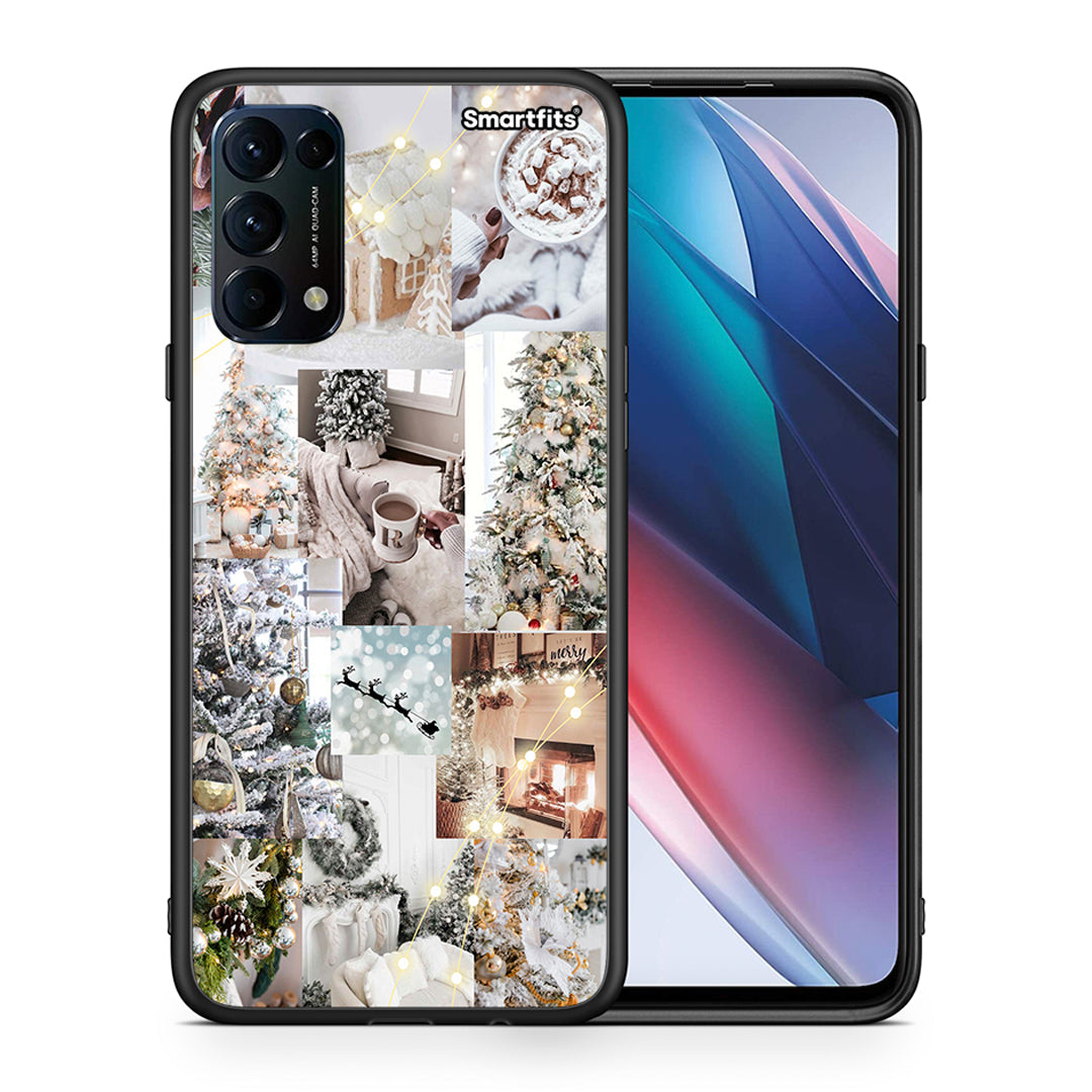 Θήκη Oppo Find X3 Lite / Reno 5 5G / Reno 5 4G White Christmas από τη Smartfits με σχέδιο στο πίσω μέρος και μαύρο περίβλημα | Oppo Find X3 Lite / Reno 5 5G / Reno 5 4G White Christmas case with colorful back and black bezels