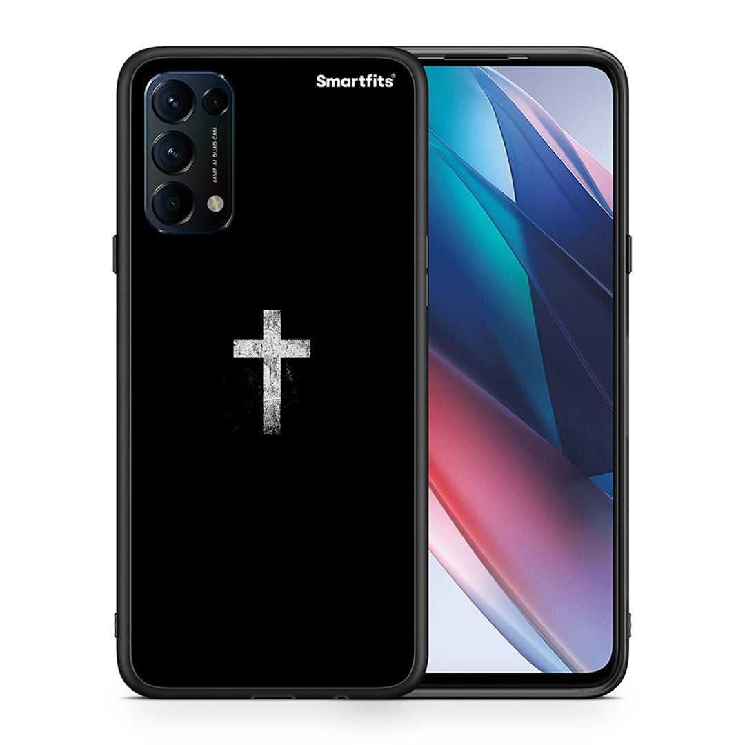 Θήκη Oppo Find X3 Lite / Reno 5 5G / Reno 5 4G White Cross από τη Smartfits με σχέδιο στο πίσω μέρος και μαύρο περίβλημα | Oppo Find X3 Lite / Reno 5 5G / Reno 5 4G White Cross case with colorful back and black bezels