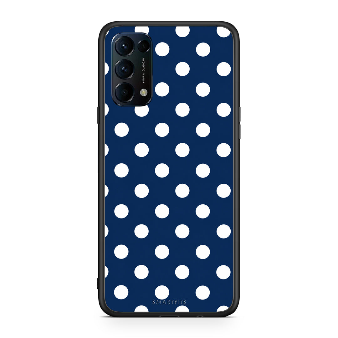 Θήκη Oppo Find X3 Lite / Reno 5 5G / Reno 5 4G White Large Polka Dots on Navy από τη Smartfits με σχέδιο στο πίσω μέρος και μαύρο περίβλημα | Oppo Find X3 Lite / Reno 5 5G / Reno 5 4G White Large Polka Dots on Navy case with colorful back and black bezels
