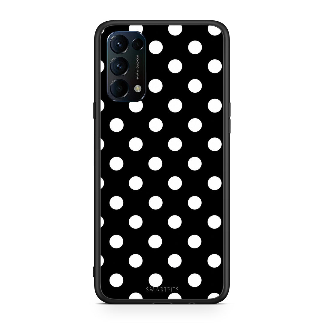 Θήκη Oppo Find X3 Lite / Reno 5 5G / Reno 5 4G White Polka Dots on Black από τη Smartfits με σχέδιο στο πίσω μέρος και μαύρο περίβλημα | Oppo Find X3 Lite / Reno 5 5G / Reno 5 4G White Polka Dots on Black case with colorful back and black bezels