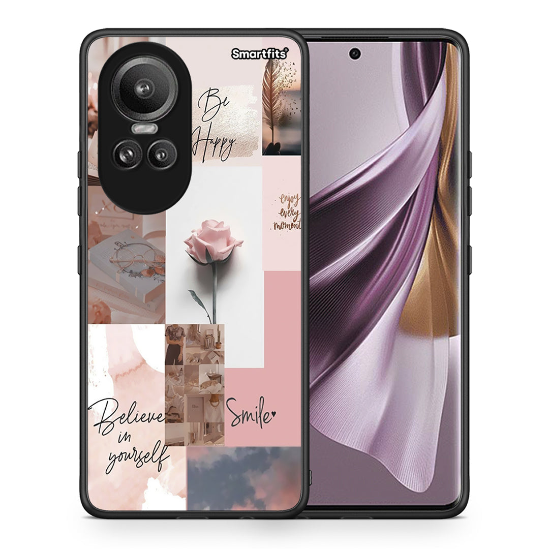 Θήκη Oppo Reno10 Pro Aesthetic Collage από τη Smartfits με σχέδιο στο πίσω μέρος και μαύρο περίβλημα | Oppo Reno10 Pro Aesthetic Collage case with colorful back and black bezels