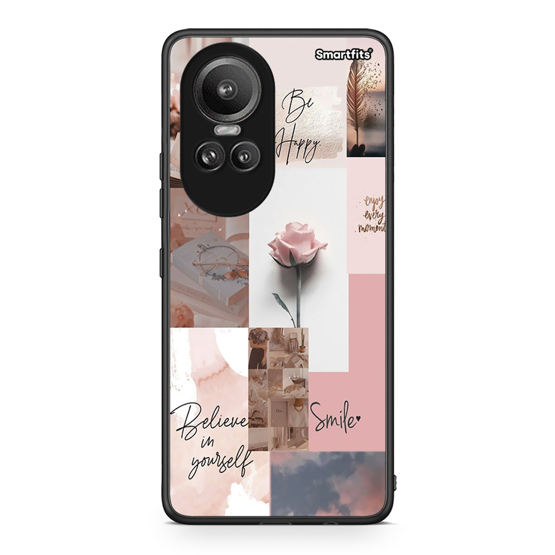 Oppo Reno10 Pro Aesthetic Collage θήκη από τη Smartfits με σχέδιο στο πίσω μέρος και μαύρο περίβλημα | Smartphone case with colorful back and black bezels by Smartfits