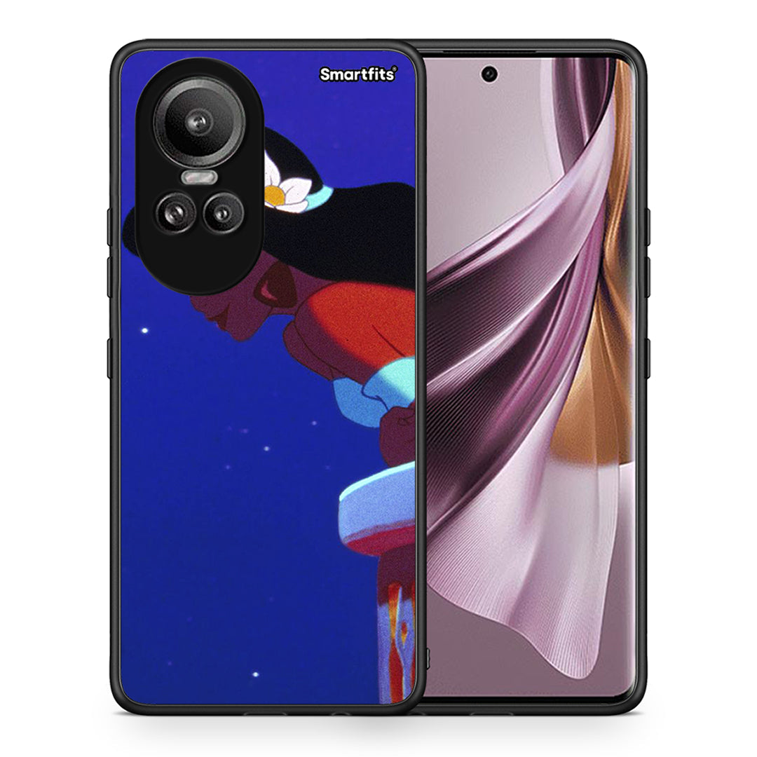 Θήκη Oppo Reno10 Pro Alladin And Jasmine Love 2 από τη Smartfits με σχέδιο στο πίσω μέρος και μαύρο περίβλημα | Oppo Reno10 Pro Alladin And Jasmine Love 2 case with colorful back and black bezels