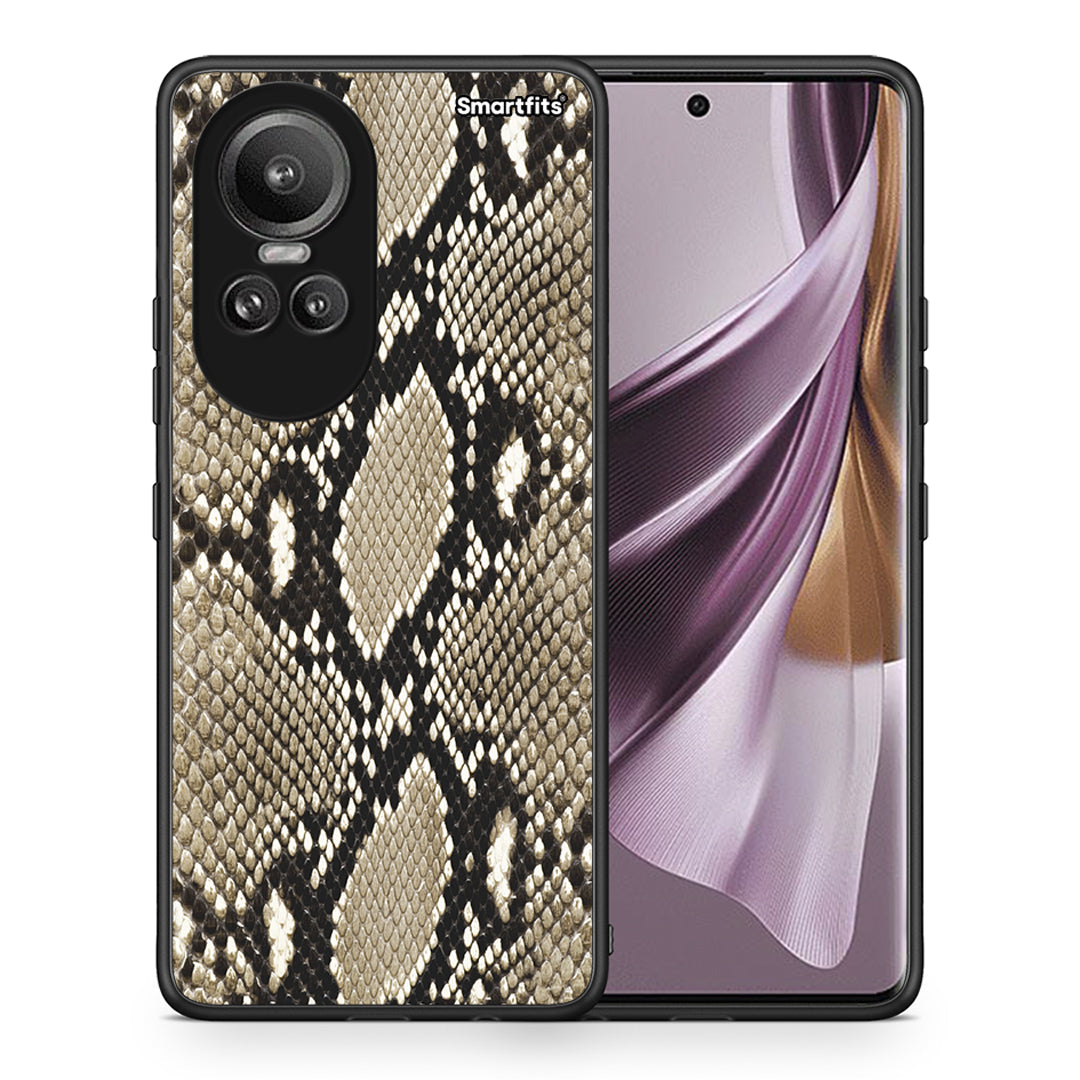 Θήκη Oppo Reno10 Pro Fashion Snake Animal από τη Smartfits με σχέδιο στο πίσω μέρος και μαύρο περίβλημα | Oppo Reno10 Pro Fashion Snake Animal case with colorful back and black bezels