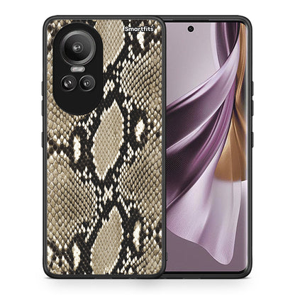 Θήκη Oppo Reno10 Pro Fashion Snake Animal από τη Smartfits με σχέδιο στο πίσω μέρος και μαύρο περίβλημα | Oppo Reno10 Pro Fashion Snake Animal case with colorful back and black bezels