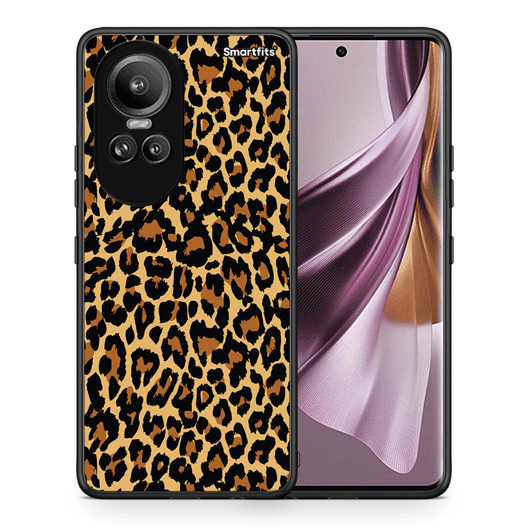 Θήκη Oppo Reno10 Pro Leopard Animal από τη Smartfits με σχέδιο στο πίσω μέρος και μαύρο περίβλημα | Oppo Reno10 Pro Leopard Animal case with colorful back and black bezels