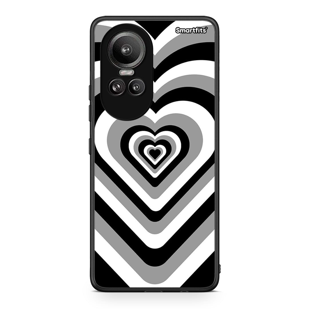Oppo Reno10 Pro Black Hearts θήκη από τη Smartfits με σχέδιο στο πίσω μέρος και μαύρο περίβλημα | Smartphone case with colorful back and black bezels by Smartfits