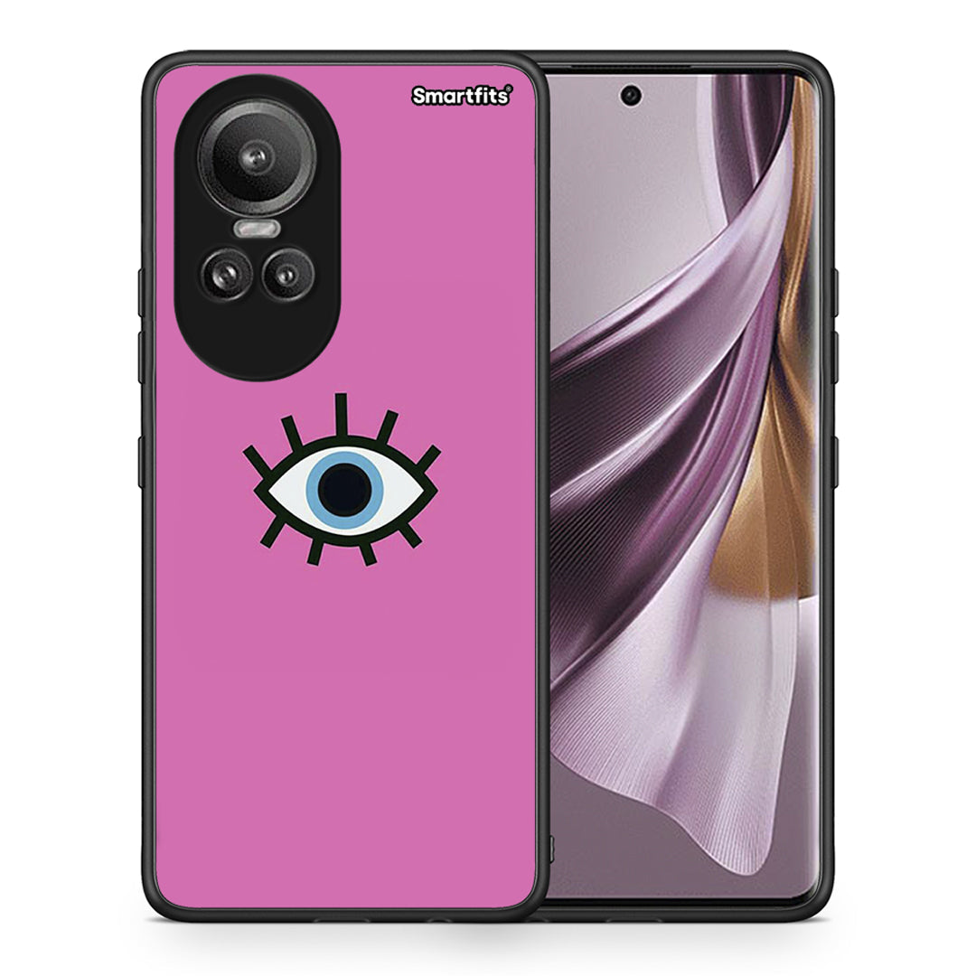 Θήκη Oppo Reno10 Pro Blue Eye Pink από τη Smartfits με σχέδιο στο πίσω μέρος και μαύρο περίβλημα | Oppo Reno10 Pro Blue Eye Pink case with colorful back and black bezels