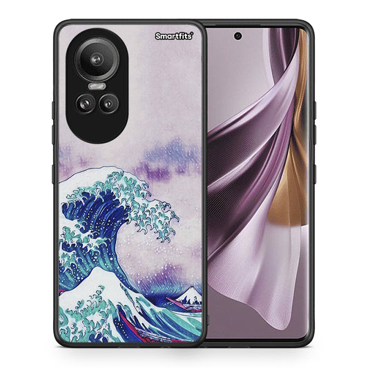 Θήκη Oppo Reno10 Pro Blue Waves από τη Smartfits με σχέδιο στο πίσω μέρος και μαύρο περίβλημα | Oppo Reno10 Pro Blue Waves case with colorful back and black bezels