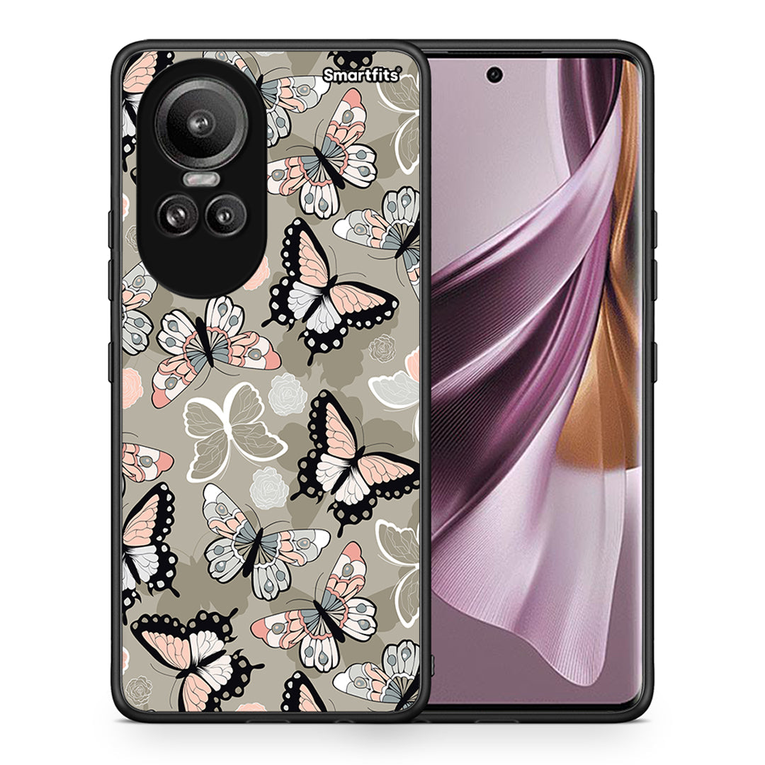 Θήκη Oppo Reno10 Pro Butterflies Boho από τη Smartfits με σχέδιο στο πίσω μέρος και μαύρο περίβλημα | Oppo Reno10 Pro Butterflies Boho case with colorful back and black bezels