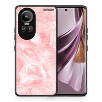 Thumbnail for Θήκη Oppo Reno10 Pro Pink Feather Boho από τη Smartfits με σχέδιο στο πίσω μέρος και μαύρο περίβλημα | Oppo Reno10 Pro Pink Feather Boho case with colorful back and black bezels