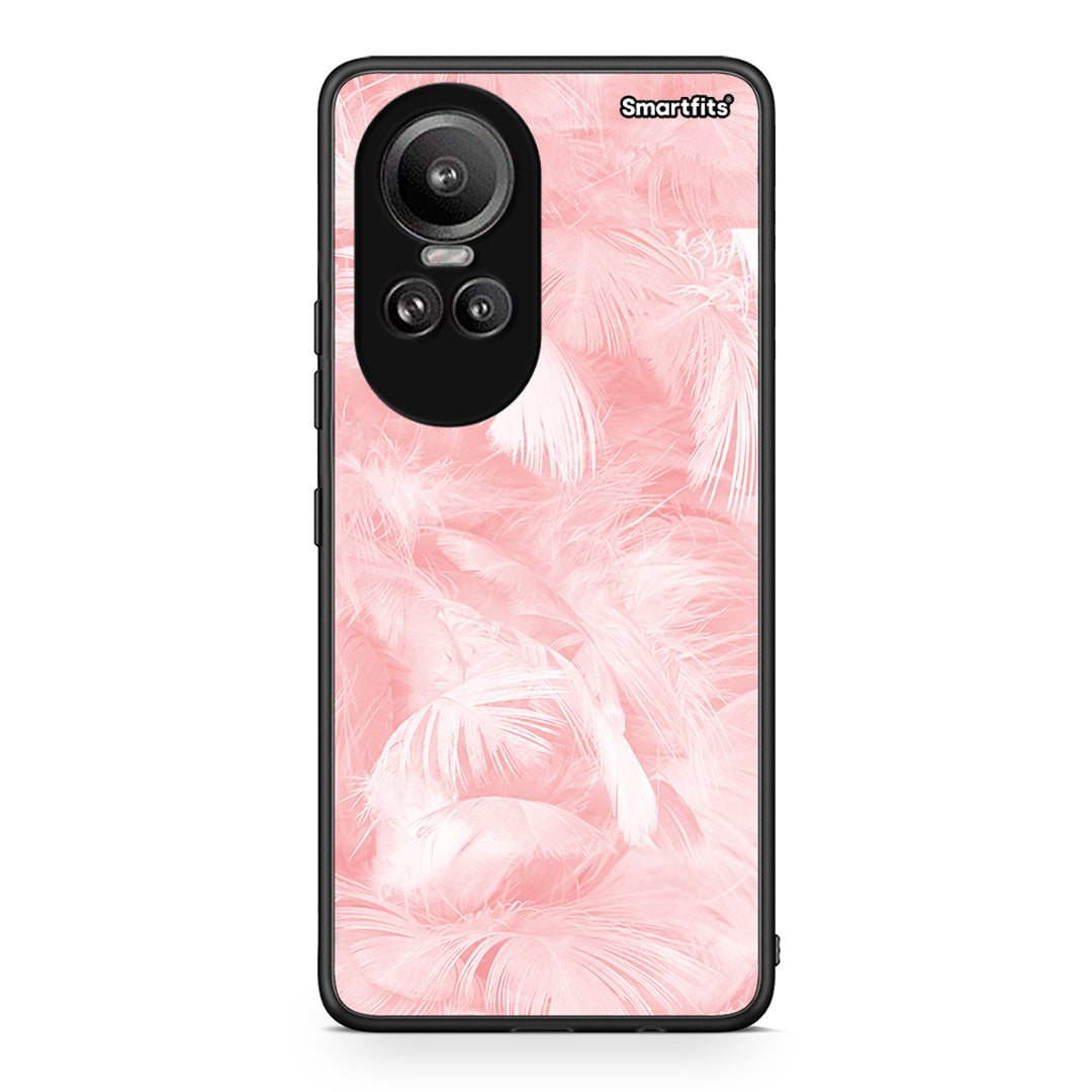 33 - Oppo Reno10 Pro Pink Feather Boho case, cover, bumper