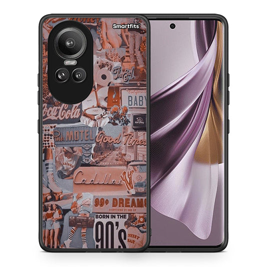 Θήκη Oppo Reno10 Pro Born In 90s από τη Smartfits με σχέδιο στο πίσω μέρος και μαύρο περίβλημα | Oppo Reno10 Pro Born In 90s case with colorful back and black bezels