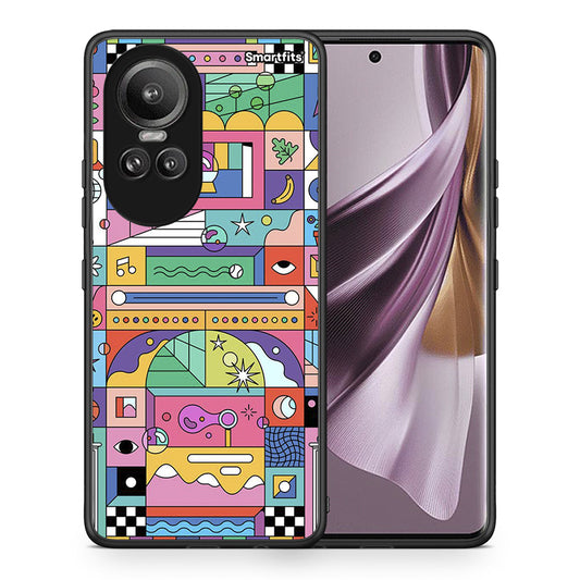 Θήκη Oppo Reno10 Pro Bubbles Soap από τη Smartfits με σχέδιο στο πίσω μέρος και μαύρο περίβλημα | Oppo Reno10 Pro Bubbles Soap case with colorful back and black bezels