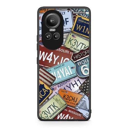 Oppo Reno10 Pro Car Plates θήκη από τη Smartfits με σχέδιο στο πίσω μέρος και μαύρο περίβλημα | Smartphone case with colorful back and black bezels by Smartfits