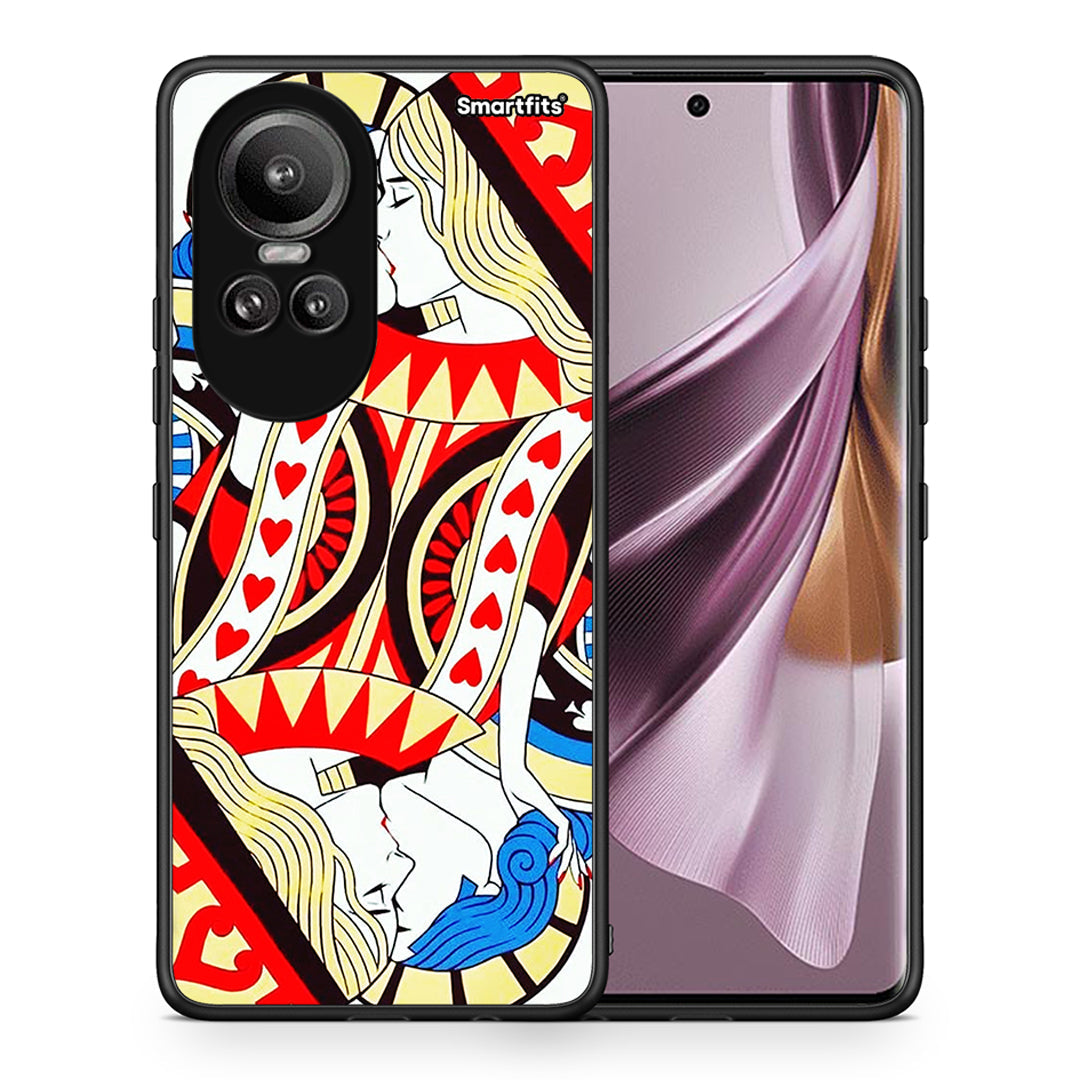 Θήκη Oppo Reno10 Pro Card Love από τη Smartfits με σχέδιο στο πίσω μέρος και μαύρο περίβλημα | Oppo Reno10 Pro Card Love case with colorful back and black bezels