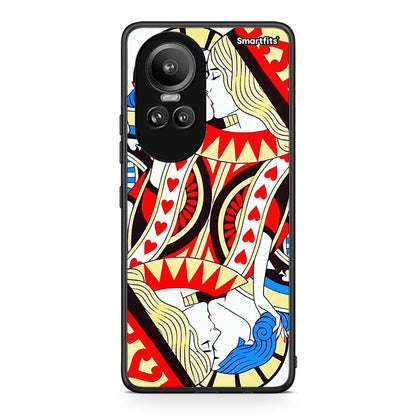 Oppo Reno10 Pro Card Love θήκη από τη Smartfits με σχέδιο στο πίσω μέρος και μαύρο περίβλημα | Smartphone case with colorful back and black bezels by Smartfits