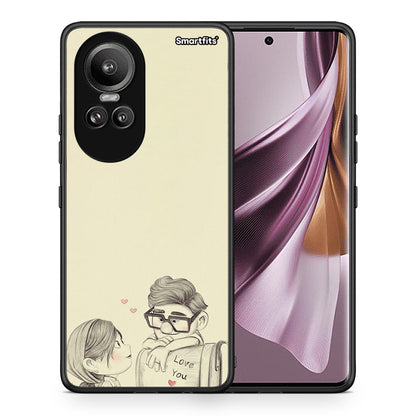 Θήκη Oppo Reno10 Pro Carl And Ellie από τη Smartfits με σχέδιο στο πίσω μέρος και μαύρο περίβλημα | Oppo Reno10 Pro Carl And Ellie case with colorful back and black bezels
