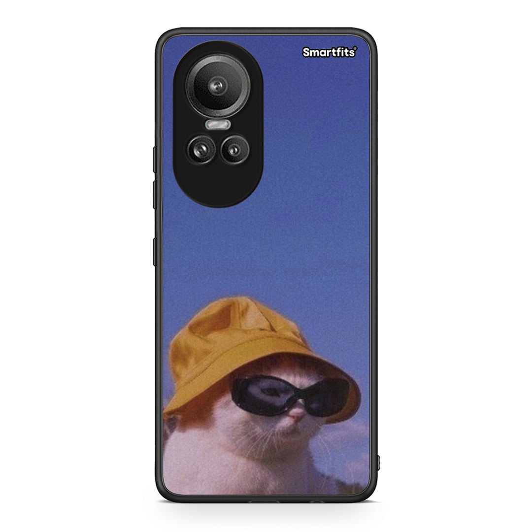 Oppo Reno10 Pro Cat Diva θήκη από τη Smartfits με σχέδιο στο πίσω μέρος και μαύρο περίβλημα | Smartphone case with colorful back and black bezels by Smartfits