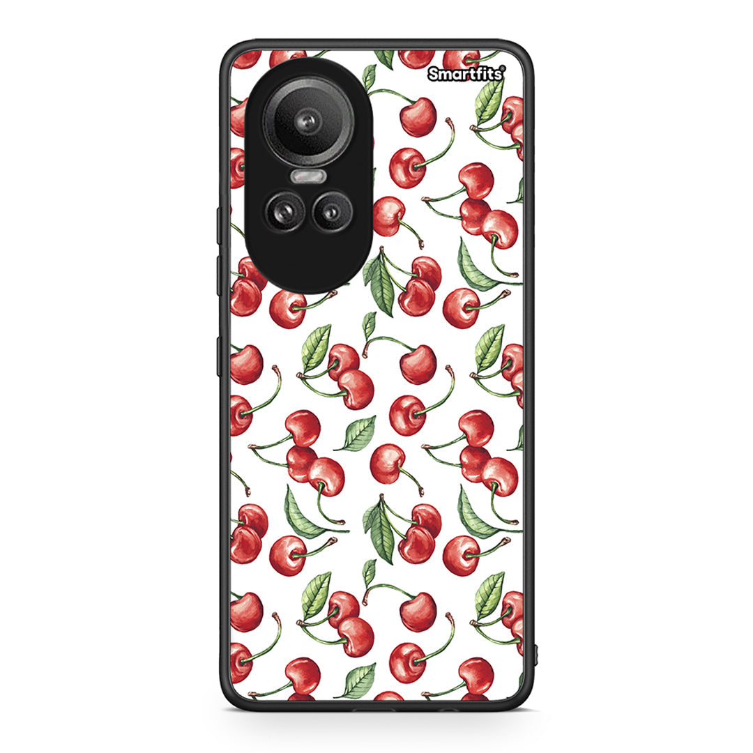 Oppo Reno10 Pro Cherry Summer θήκη από τη Smartfits με σχέδιο στο πίσω μέρος και μαύρο περίβλημα | Smartphone case with colorful back and black bezels by Smartfits