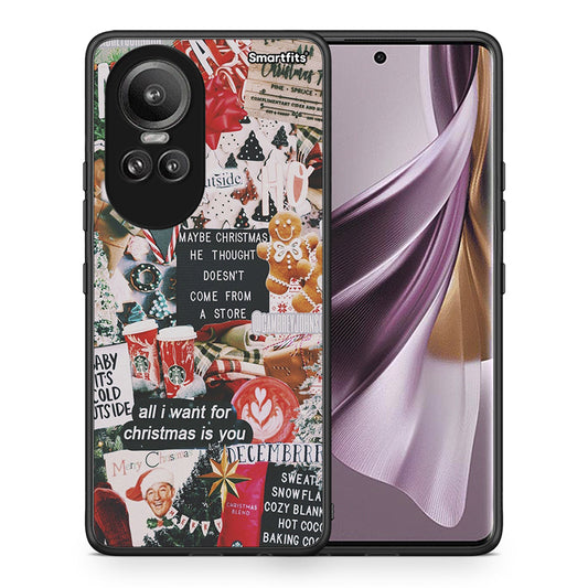 Θήκη Oppo Reno10 Pro Christmas Happiness από τη Smartfits με σχέδιο στο πίσω μέρος και μαύρο περίβλημα | Oppo Reno10 Pro Christmas Happiness case with colorful back and black bezels