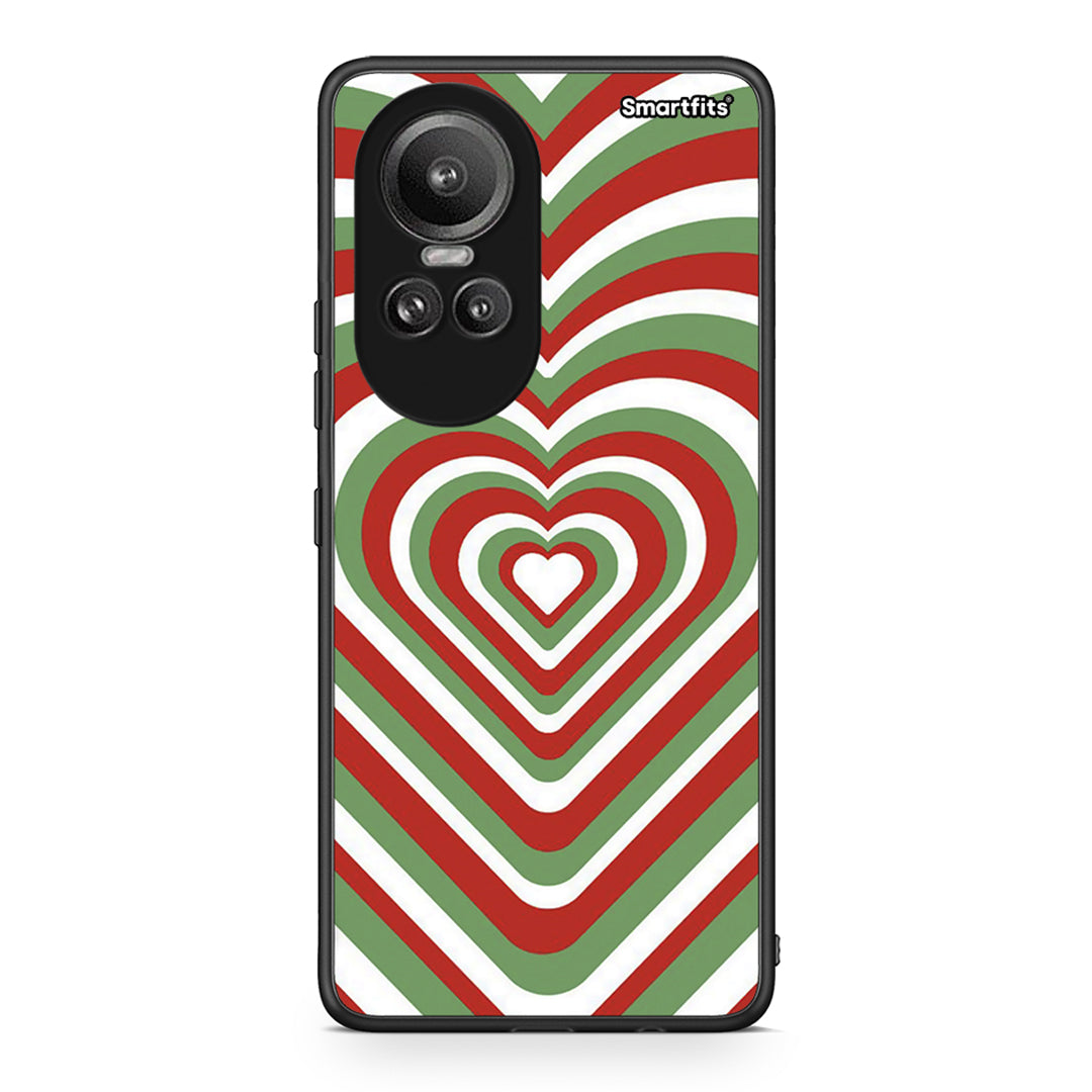 Oppo Reno10 Pro Christmas Hearts θήκη από τη Smartfits με σχέδιο στο πίσω μέρος και μαύρο περίβλημα | Smartphone case with colorful back and black bezels by Smartfits