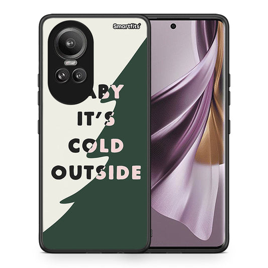 Θήκη Oppo Reno10 Pro Cold Outside από τη Smartfits με σχέδιο στο πίσω μέρος και μαύρο περίβλημα | Oppo Reno10 Pro Cold Outside case with colorful back and black bezels