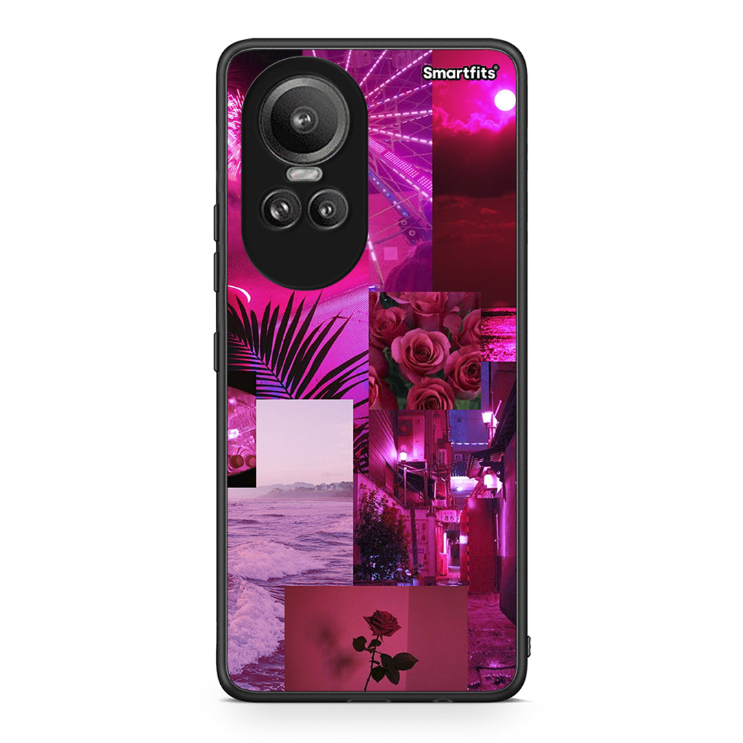 Oppo Reno10 Pro Collage Red Roses Θήκη Αγίου Βαλεντίνου από τη Smartfits με σχέδιο στο πίσω μέρος και μαύρο περίβλημα | Smartphone case with colorful back and black bezels by Smartfits
