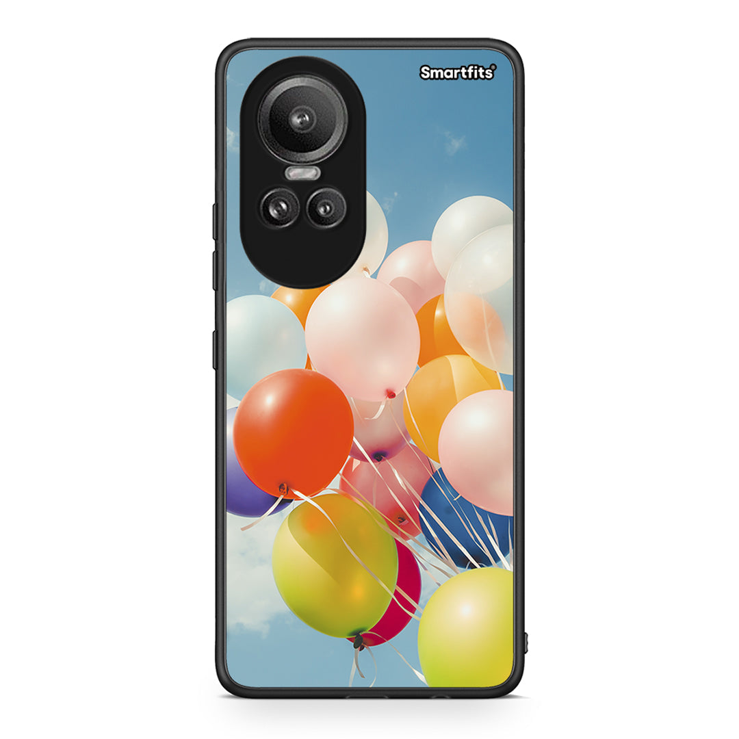 Oppo Reno10 Pro Colorful Balloons θήκη από τη Smartfits με σχέδιο στο πίσω μέρος και μαύρο περίβλημα | Smartphone case with colorful back and black bezels by Smartfits